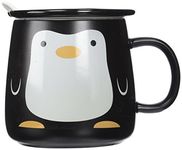 Moyishi Cute Penguin Office Mug Coffee Milk Ceramic Mug Cup Pen case 300ml Best Gift