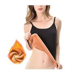 HSR Women's Thermal Underwear Tops Thicken Plus Velvet Camisole Apricot Sexy Stretchy Slim-Fit Body Shaper Vest Shirt (Free Size) (Bust Size : 66 to 130 CM) (Black)