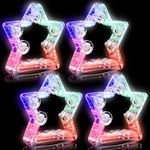 IDEWEI 4 Pack LED Light Up Tambourines for Adults-Musical Flashing Star Tamborine with 3 Modes, Sensory Autism Toys Glow in The Dark Party Supplies Ideal Gifts for Kids Adults Teens