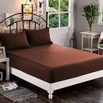 Premium Hotel Quality 1-Piece Fitted Sheet, Luxury & Softest 1500 Thread Count Egyptian Quality Bedding Fitted Sheet Deep Pocket up to 16 inch, Wrinkle and Fade Resistant, Queen, Chocolate Brown