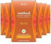 Method Dryer Sheets, Ginger Mango, 80 Sheets (6 Count)