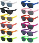 OundarM 12 Pairs Party Glasses Bulk for Kids and Adults, Neon Colors Eyewear for Party Supplies Party Favors Gifts Treat Bag Fillers, Photo Props for Beach Pool Party, 12 Colors