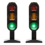 STOBOK Kids Traffic Light Signs Toy: 2PCS Multicoloured Simulation Road Light Safety Traffic Maker Crosswalk Signal Model Toy LED Traffic Stop Sign Light Lamp Toy Playset for Toddler Child