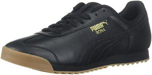 PUMA Men's Roma Basic Sneaker, Black-teamgold, 12 UK