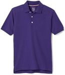 French Toast Big Boys Short Sleeve Pique Polo, Purple, Medium/8