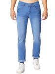 KARGEENS Slim Men's Stretchable Jeans Pant for Casual Stylish Cotton Blend Denim (k2103_Light Blue_32)