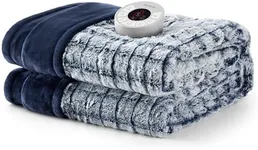 Bedsure Electric Blanket Dual Zone Control - Full Size Heated Blanket, Soft Faux Fur Heating Blanket with 10 Time Settings, 10 Heat Settings, and 8 hr. Auto Shut Off (72x84 inches)