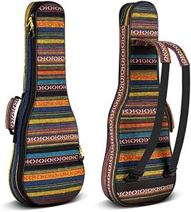 CAHAYA Funda Ukelele Soprano 21 Pulgadas Bolsa Acolchada Ukelele con Correas de Relleno de 9 mm Estilo Bohemio Vintage