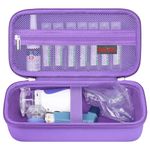 Elonbo Carrying Case for Portable Handheld Inhaler Nebulizer Machine for Adults and Kids, Asthma Inhaler Travel Case, Handheld Mesh Atomizer Machine Holder, Inhaler Spacer Bag, Purple. (CASE ONLY)