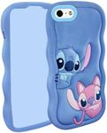 FINDWORLD Cases for iPhone 5S 5C 5 Case, Cute 3D Cartoon Unique Soft Silicone Cool Animal Rubber Character Shockproof Protector Boys Girls Cover for iPhone 5S/5/5C/SE 1ST（2016） Blue