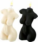 2PCS Body Shaped Candles - Body Soy Candle Female Body Shaped Candle Woman Torso Candle Home Decoration for Bedroom Bathroom Aesthetic Decoration (White - Black)