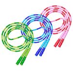 Leeboom Jump Rope, Adjustable Length Tangle-Free Segmented Soft Beaded Skipping Rope, Fitness Jump Rope for Kids, Man, and Women Weight Loss 9.2 Feet(3-Pack)
