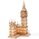 Rolife 3D Wooden Puzzles Big Ben Craft Model Kits for Adults to Build Birthday Gift for Family and Friends, Big Ben