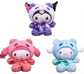 MASINIES Kurmi Plush Dolls, Plush Pillow My Melody Cute Anime Plush Toy Cinnamoroll Stuffed Animals Plush Figure Gifts for Fan’s (#1)