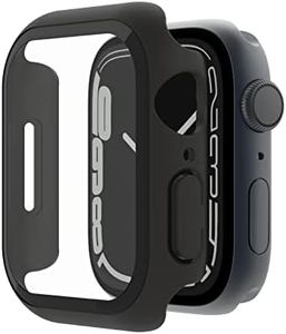 Belkin ScreenForce Apple Watch 40mm, 41mm Series 8, SE, 7, 6, 5, 4 Bumper Case with Built-In Tempered Glass Screen Protector, Scratch Resistant and Easy Installation - Black
