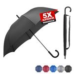 RUMBRELLA Black hook handle Umbrella Windproof, j Umbrellas Auto Open 54IN