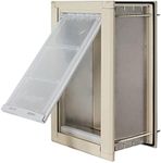 Endura Flap Cat Door for Walls | Premium Aluminum Frame Wall Mount Pet Entrancefor Cats and Small Dogs | Dual Layer All-Weather Flap with Secure Locking Cover | Made in The USA | Tan, Small Flap