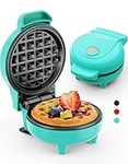 Waffle Maker Mini Small Compact Design, Breakfast Waffle Iron Machine Nonstick Coating, Snack Chaffle Hash Browns Round 4 Inch 550W, Blue BLAZANT