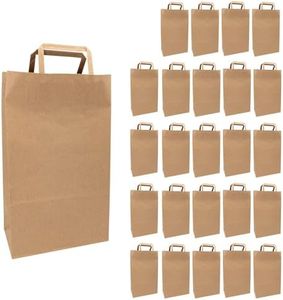 Idena 50063-25 - Sacchetti di carta con manico, 25 pezzi, 22 x 11 x 36 cm, Sacchetti regalo, Sacchetti di carta kraft, Shopping bags