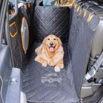 XL Dog Seat Cover for Truck with Flip Up Rear Seats, Waterproof Dog Floor Hammock for for Crew Cab Trucks with Mesh Window, Heavy Duty Scratch-Proof Back Seat Cover Protector for F150