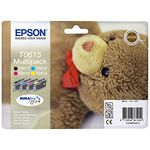 Epson Original C13T06154010 Black and Colour Multipack Ink Cartridges (4 DuraBrite Ultra Inks - T0611 Black, T0612 Cyan, T0613 Magenta, T0614 Yellow)