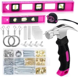 Picture Hanging Kit - Picture Hangers, 328Pcs Hanging Hardware with Hooks, Nails, Wall Hanging Kit with Picture Hanging Wire, Picture Hanging Strips, Level, Claw Hammer,Hanging Tool Set for Wall Decor