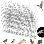 Titifeya Bird Spikes Pigeons Repellent Stainless Steel Bird Deterrent for Balcony Walls, Fences, and Roofs to Repels Crows, Woodpeckers, Sparrows and Other Birds Outdoor Total 5pcs 125cm/49inch