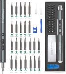 ORIA Mini Electric Screwdriver, Cordless Precision Screwdriver Set, 28 in 1 Rechargeable Portable Repair Tools Kit with 24 Bits, 3 LED Lights, Magnetizer for Phones, Watches, Toys, Computers, etc.