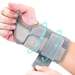 CURECARE New Updated Carpal Tunnel Wrist Splint, Adjustable Wrist Support Brace with 2 Straps, Professional Wrist Stabilizer for Pain Relief, Repetitive Injuries Recovery (Left Hand-Gray, L/XL)