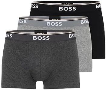 Hugo Boss Men's Trunk 3 Pack, Grey/Charcoal/Black, Medium