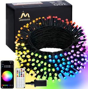 JMEXSUSS APP Controlled Color Changing Christmas Lights, 66ft 200 LED RGB String Lights Green Wire with Remote, Smart Christmas Tree Lights Plug in for Room Bedroom Party Indoor Outdoor Home Decor