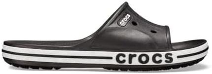 Crocs Unisex Bayaband Slide Slide Sandal, Black White, 11 UK Men/ 12 UK Women