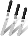 Anaeat Icing Spatulas, Set of 3 Professional Cake Angled Offset Spatula with 6", 8", 10" Stainless Steel Blades - Thickened Frosting Knife with Durable Plastic Handle for Cake Decorating Pastry Baking