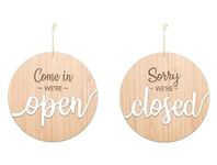 The Farzi Gifts MDF Engraved Embossed Open Closed Sign Round (20 cm) /Business/Custom Sign/Office Decor/Wall Decor/Door Sign/Shop Sign/Restaurant Sign