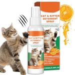 SHELUM 100ml Cat Repellent Natural Anti-Scratch Cat Deterrent Spray, For Indoor Use, Safe & Effective, Protects Furniture, Sofas, Rugs & Restricted Areas, New Formula For Better Behavior Training