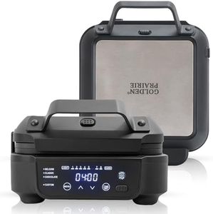 Waffle Maker with Digital Display, Touch Control & 8 Browning Levels, Multi-Function Belgian Waffle for Classic/Chocolate/Custom, Non-Stick Plates, Timer, All-in-One for Waffle, Grill