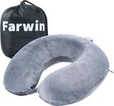 Far win Travel Pillow,100% Pure Memory Foam U Shaped Neck Pillow,Super Lightweight Portable Headrest Great for Airplane Chair, Car,Home,Office,Sleeping Rest Cushion (gray)