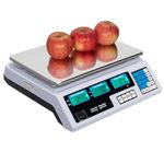 Electronic Digital Scale, Shop Table Scale-Price Computing Scale, Vegetable Fruit Market Kitchen Scales, Commercial Shop Retail Price Weighing Scale 40kg/5g, UK Plug