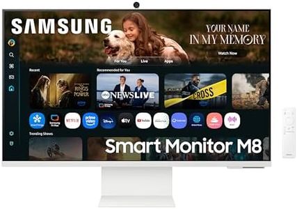Samsung 32" (80 cm) 4K M8 Vision AI Smart Monitor|UHD 3840 x 2160|Smart TV Experience with AI|Slimfit Camera|Type-C|Apple AirPlay|Gaming Hub|Remote|Speakers|Wi-Fi|Bluetooth|LS32FM801UWXXL|White