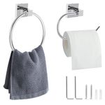 2 Packs Toilet Roll Holder, Toilet Paper Holder Towel Ring Stainless Steel Wall Mounted Toilet Roll Holder Towel Holder Bathroom Towel Holder Accessories