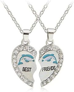 MenYiYDS 2 pezzi BFF Collane Collana dell'amicizia Best Friends Puzzle Dolphin per ragazze Regali di compleanno Regali a catena con ciondolo