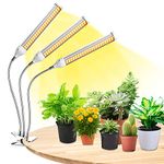 HIGROW Grow Lights for Indoor Plants, 315 LED Full Spectrum Plant Lights Indoor Sunlike, 3 Head White Gooseneck Plant Grow Lamp with Clip, Auto On/Off Timer, for Seeding Blooming Fruiting