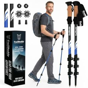 TrailBuddy Compact Trekking Poles, Collapsible Hiking Sticks, 2 Pack