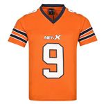 Mens Oversized T-Shirt American Football Style Top Jersey 100% Polyester Team Shirt (Orange, Medium)