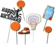 Basketball Cake Topper Double Cards, Basketball Party Decorations, Basketball Cake Decorations for Boy Birthday Men Sport Boys Party Supplies