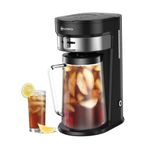 LITIFO Iced Tea Maker and Iced Coffee Maker Brewing System with 2.5-quart Pitcher, sliding strength selector for Taste Customization, Stainless Steel Decoration (Black 2.0)