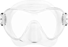 Cressi SCUBA Mask F1 (CLEAR) Scuba Diving | Snorkelling | Frameless | Silicone Diving Mask
