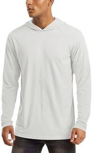 Fishing Shirts for Men Long Sleeve Hooded UPF 50+ Sun Protection Fishing Shirts Quick Dry Moisture Wicking Performance Shirts White
