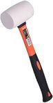 Edward Tools White Rubber Mallet Hammer - Non marking - Durable Eco-Friendly Hammer for Flooring, Camping, Tent Stakes, Woodworking, Pavers - Ergo Grip Handle - Flat Surface Head (8 oz)