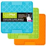 LICKIMAT Mini Classic Variety 3-Pack for Dogs – Buddy, Soother & Playdate – Lick Mats for Small-Medium Dogs & Puppies – Calm Anxiety, Beat Boredom, Slow Feeder for Treats, Peanut Butter, Wet Food